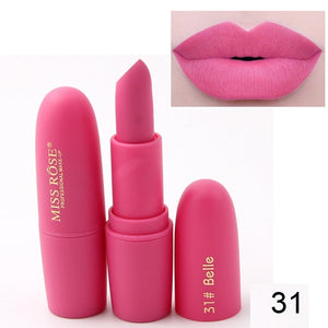 New MISS ROSE Lipstick Matte Waterproof Velvet Lip Stick Sexy Makeup & Beauty Lips